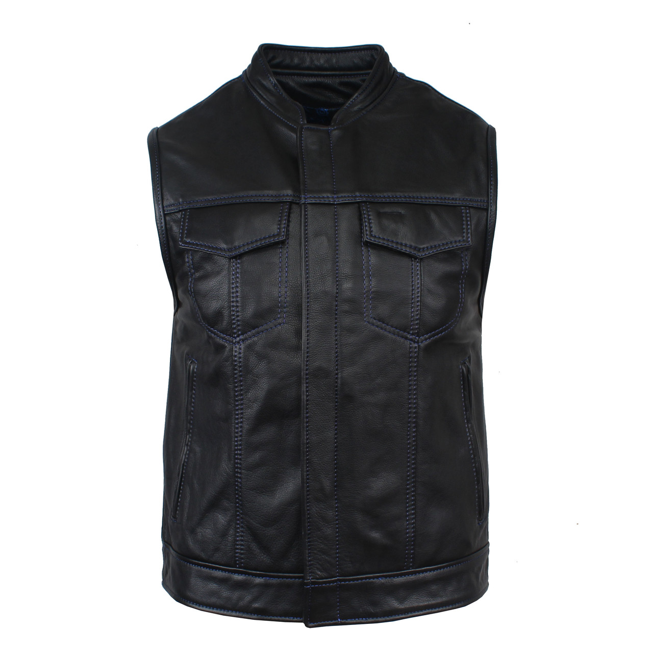 VESTネイビー漆黒の翼様 Paisley Lined Rebel Vest - Fox Creek Leather