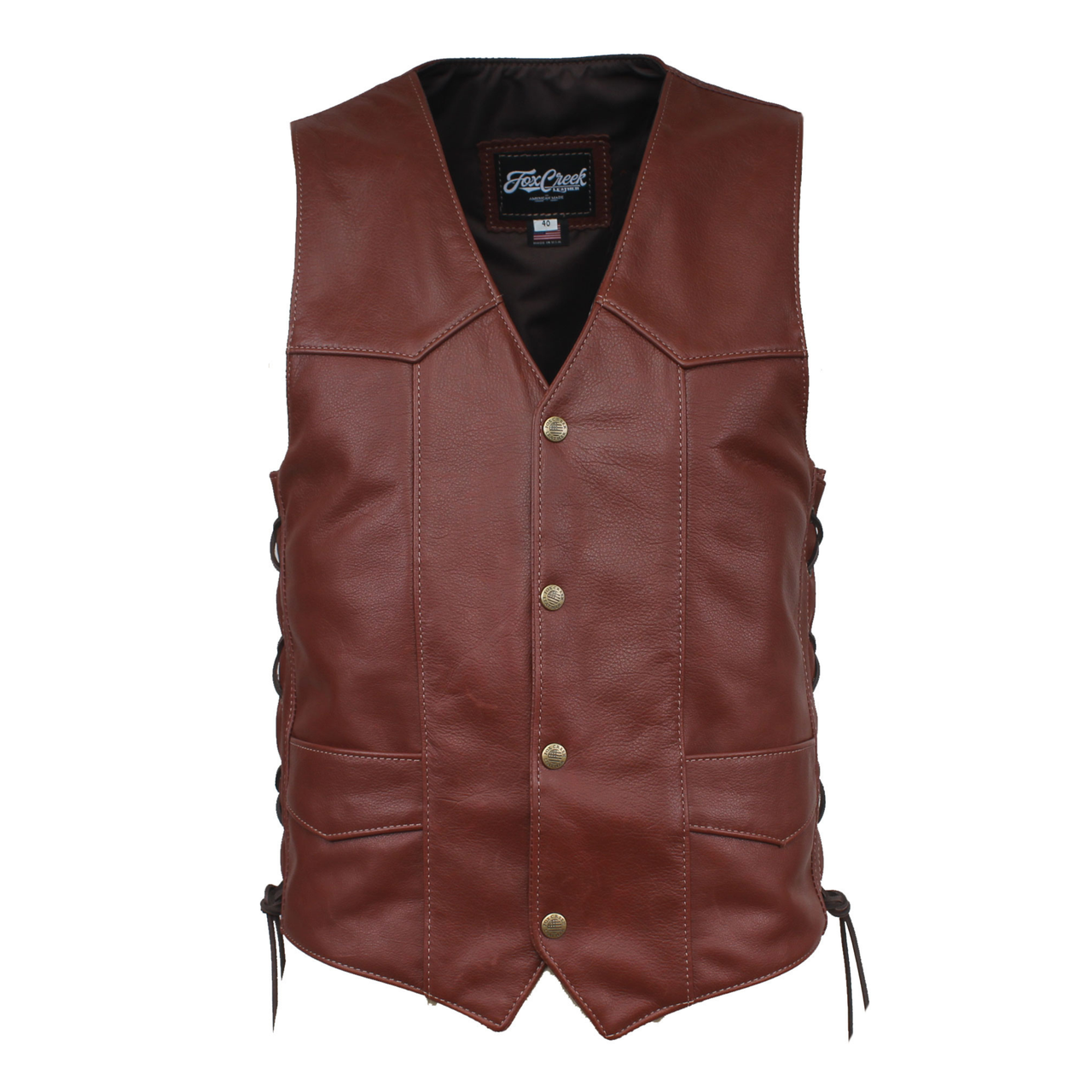 burny saddle leather-vest concho バーニー Men