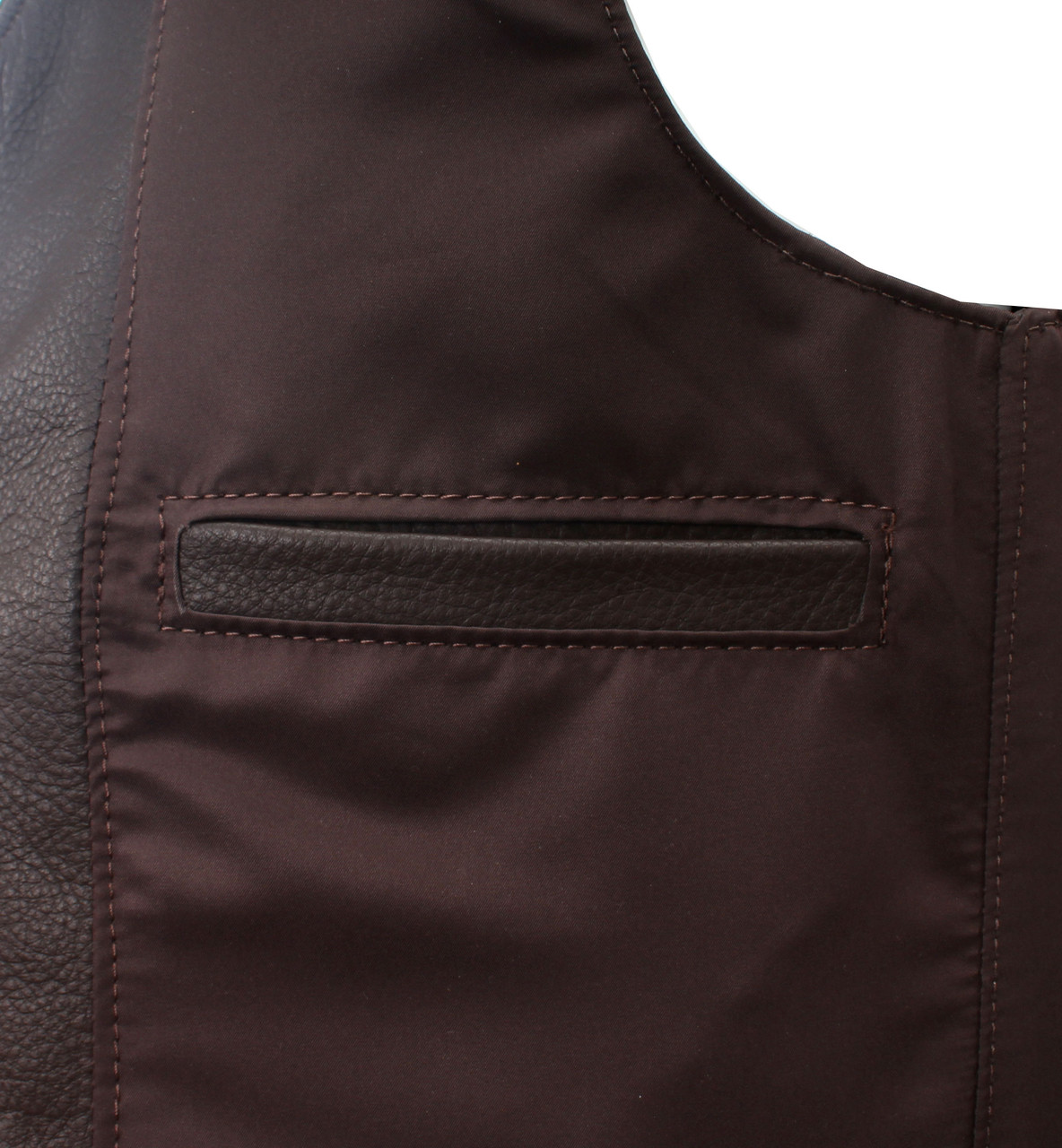 Men's Cowhide Brown Classic Motorcycle Vest - Fox Creek Leather