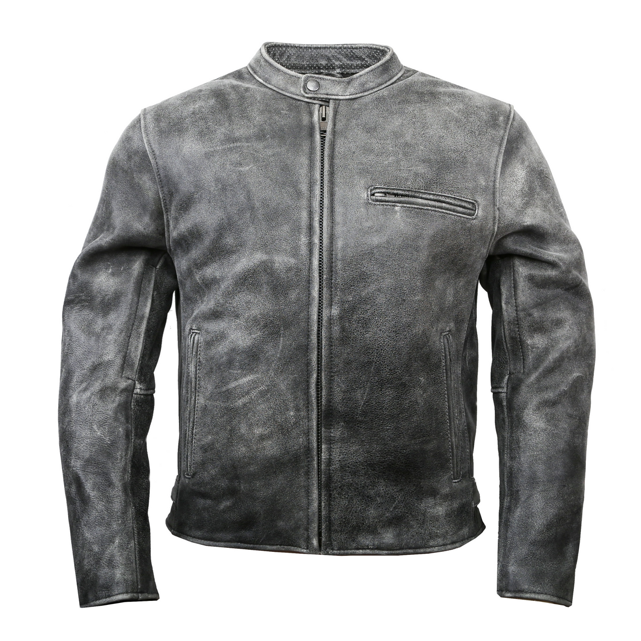 ジャケット・アウター vintage grey leather motor cycle coat Men's Vintage Grayson Motorcycle Jacket - Fox Creek Leather