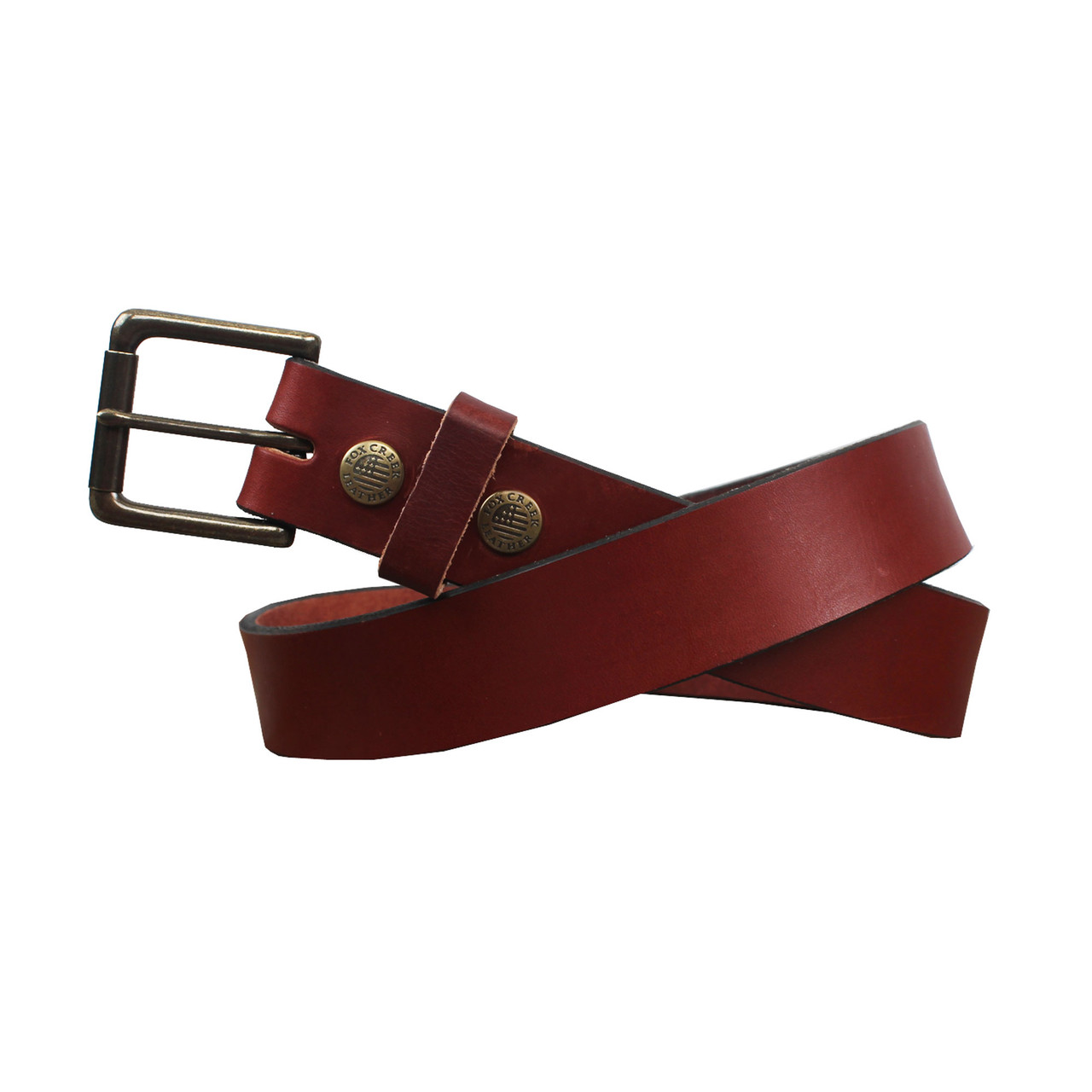 The Highlander Chestnut Brown Leather Belt - Fox Creek Leather