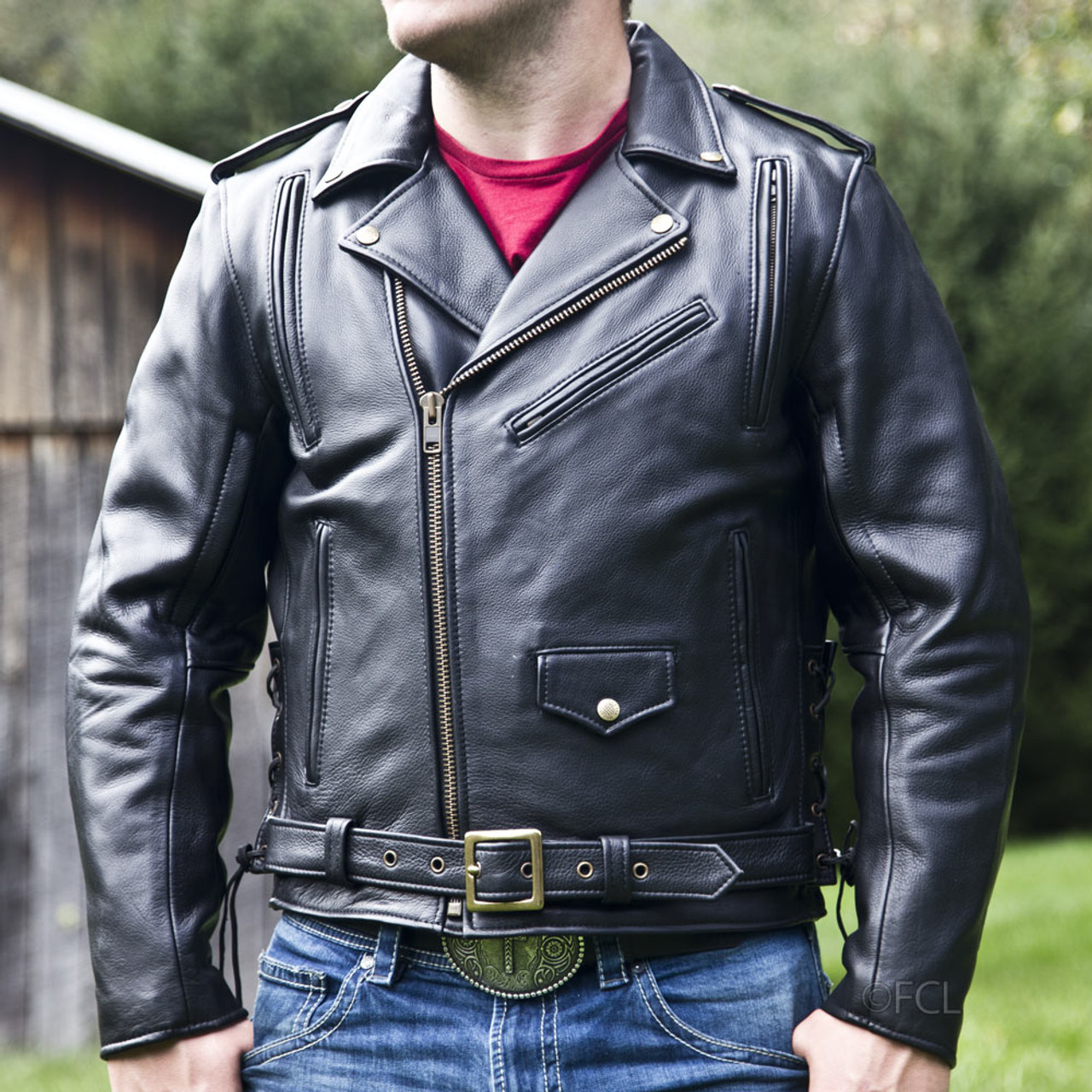 Men's Classic Motorcycle Jacket I - Fox Creek Leather