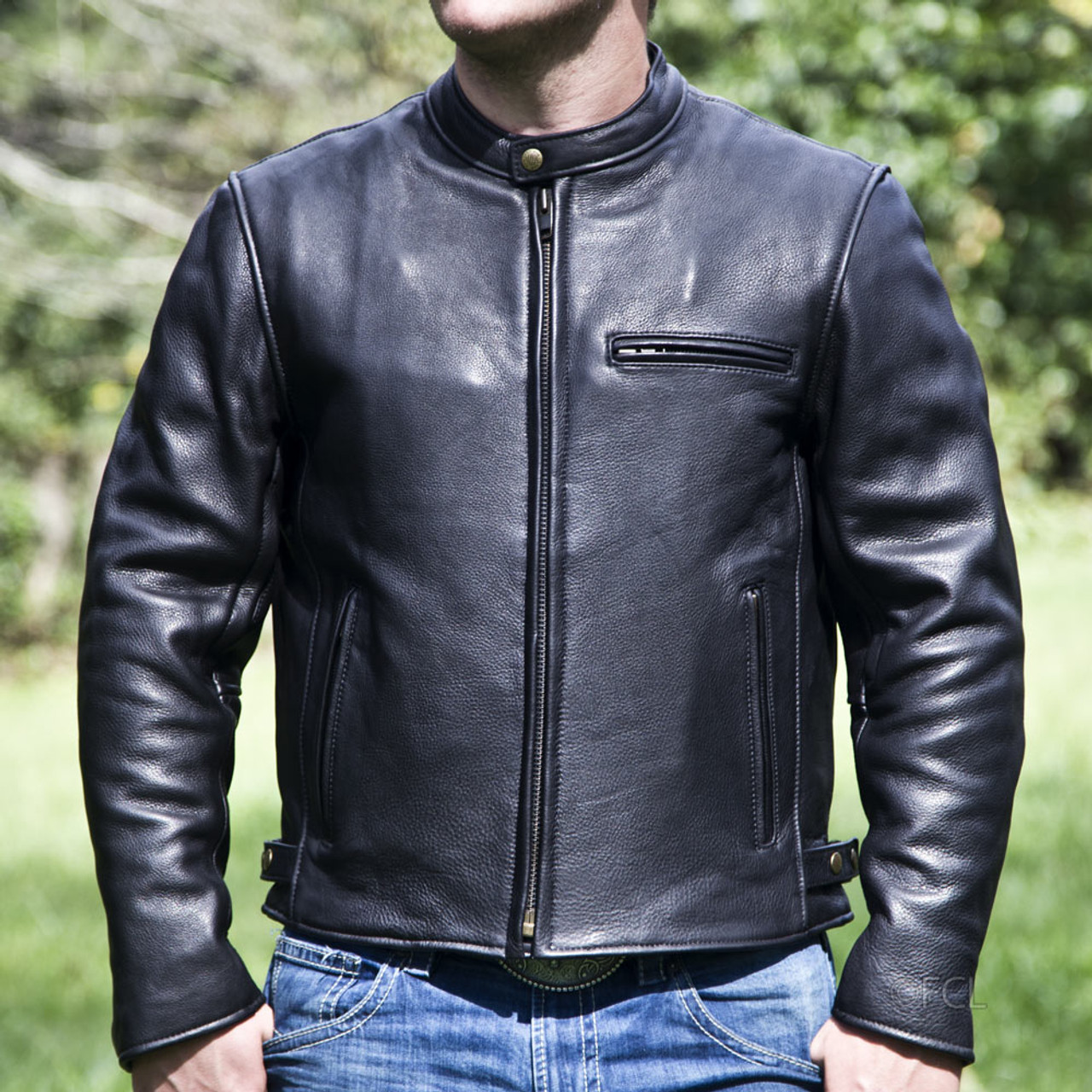 Men\'s Grayson Motorcycle Jacket - Fox Creek Leather | Übergangsjacken