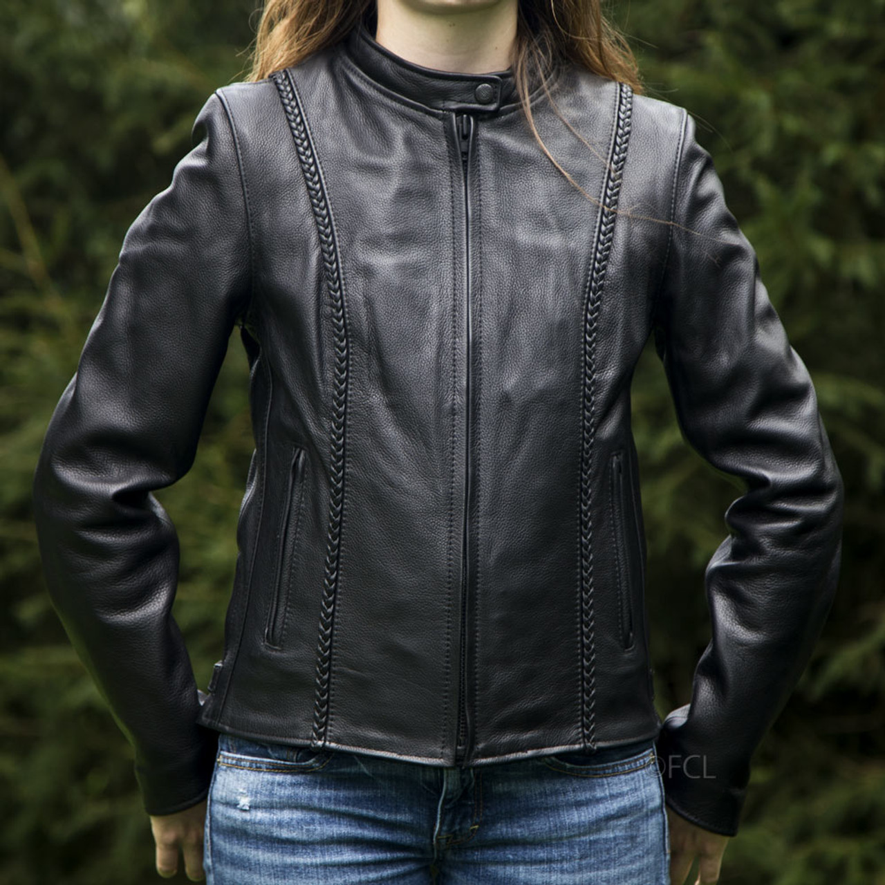 Women's Braided Leather Jacket - Fox Creek Leather