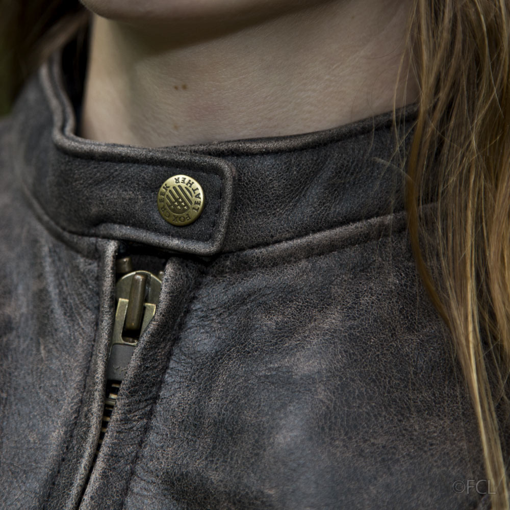 Women's Distressed Braided Leather Jacket - Fox Creek Leather