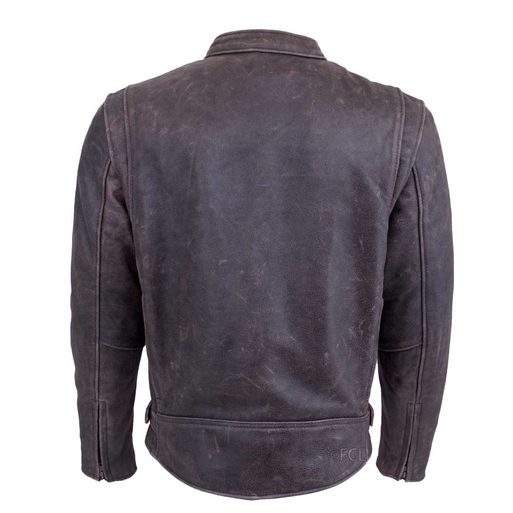 Distressed Leather Motorcycle Jacket - Fox Creek Leather
