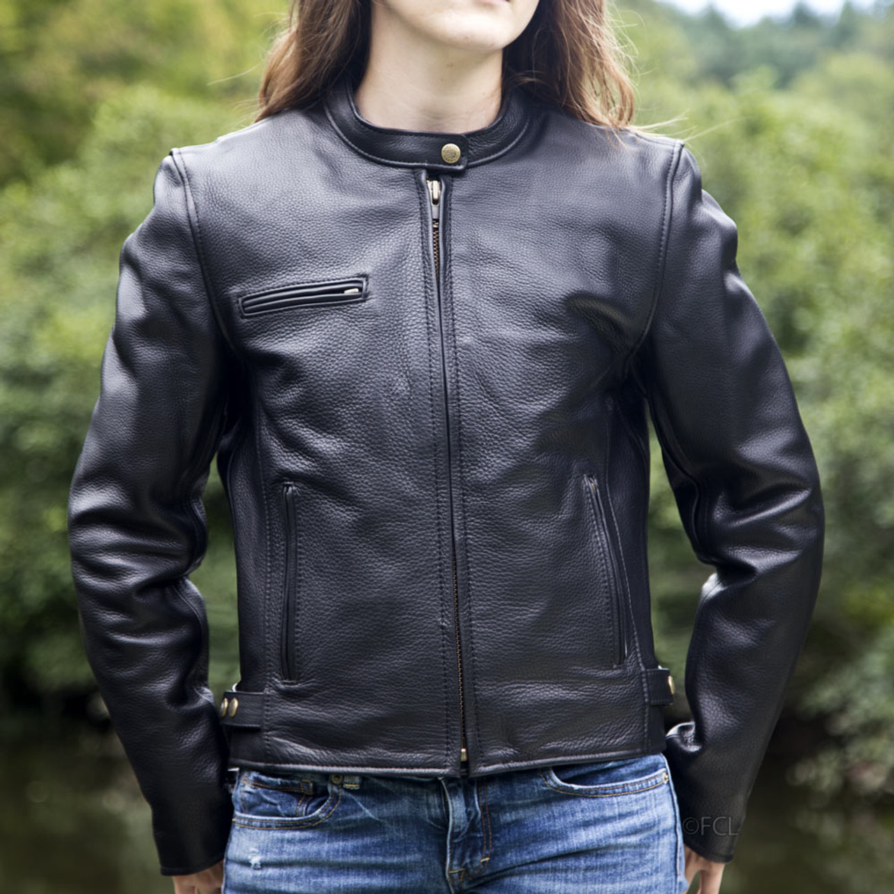 Real Cafe Racer Women's Leather Biker Jacket