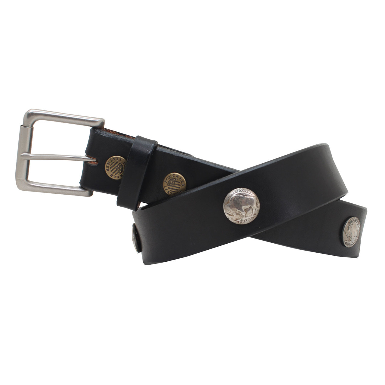 FCL Black Coin Concho Belt - Fox Creek Leather