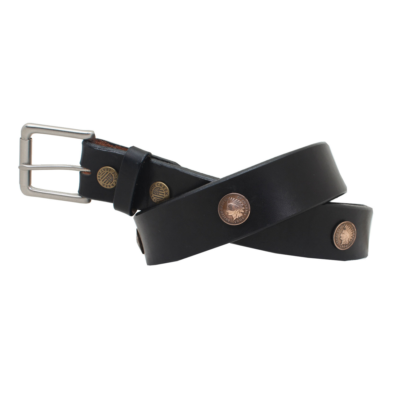 FCL Black Coin Concho Belt - Fox Creek Leather