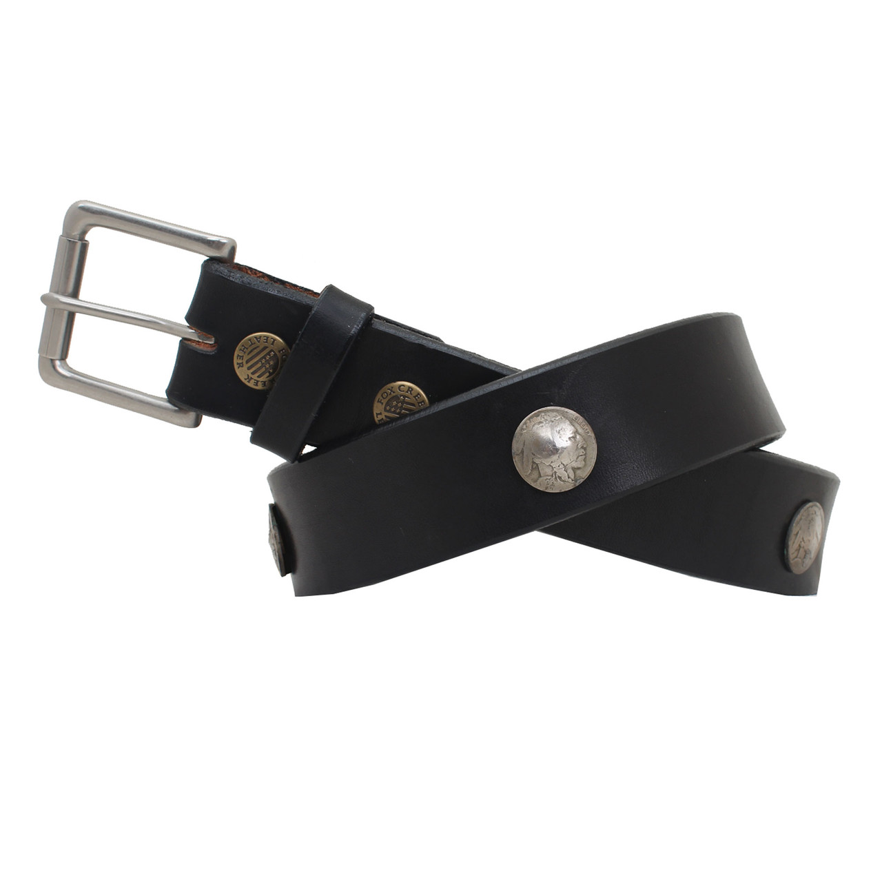 FCL Black Coin Concho Belt - Fox Creek Leather