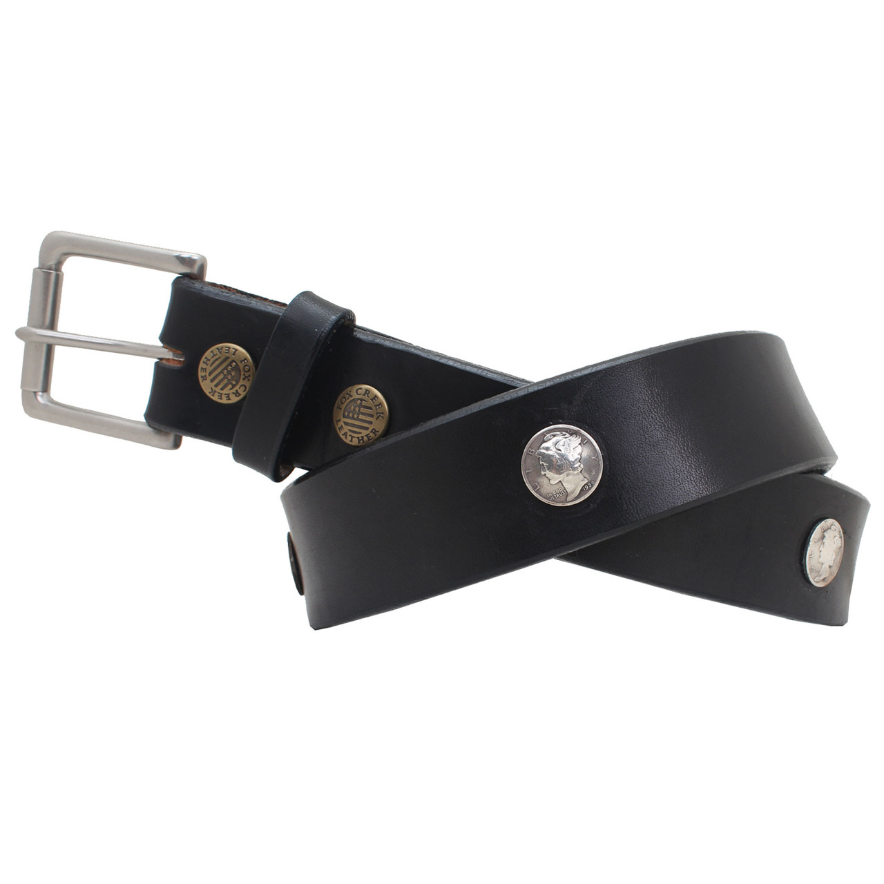 FCL Black Coin Concho Belt - Fox Creek Leather