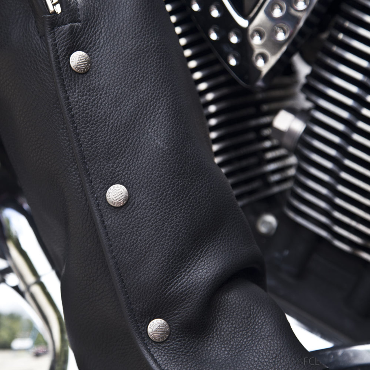 Leather Motorcycle Chaps - Men's Women's Unisex - 4 Pocket - 7145-UN
