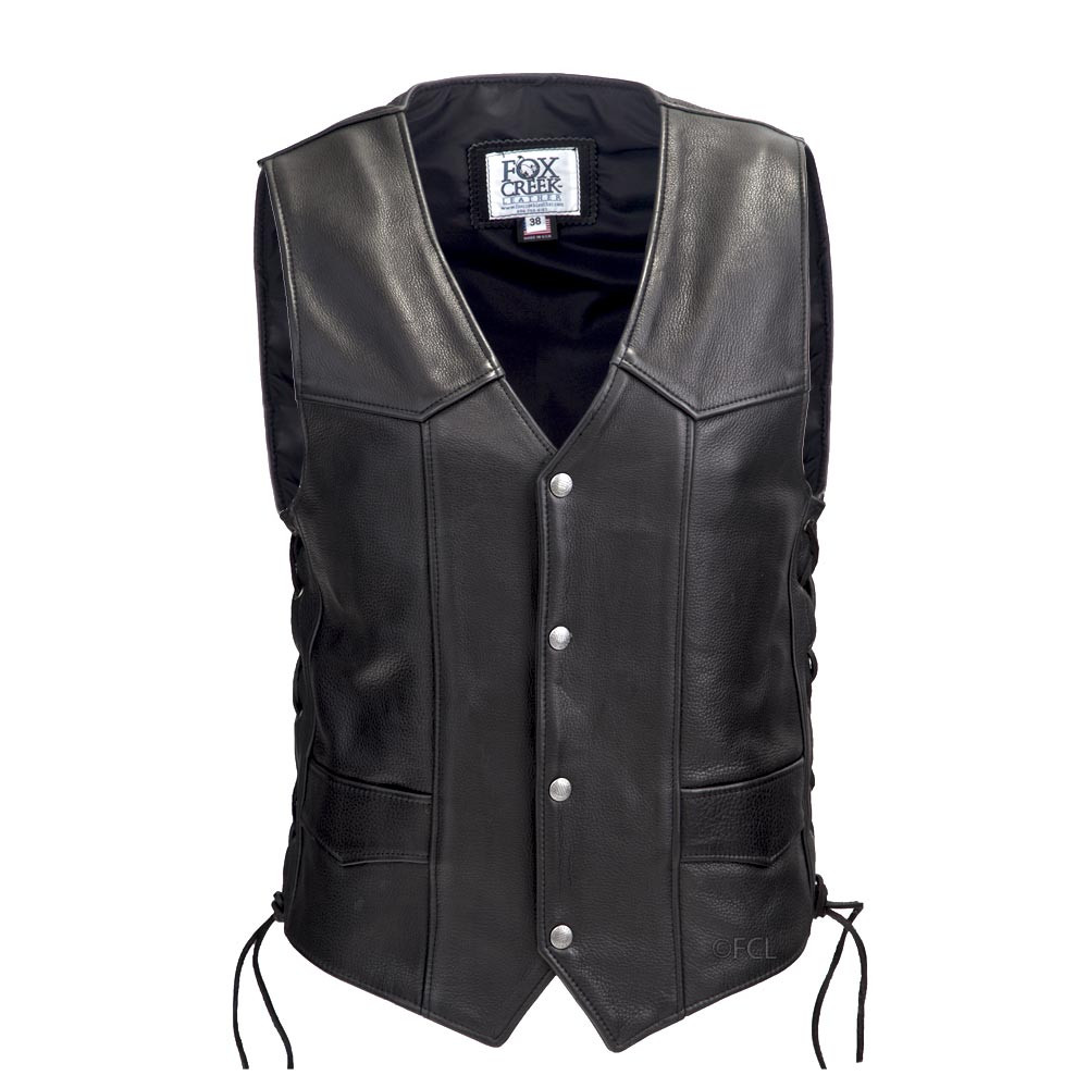 Men's Leather Motorcycle Vests Made in USA Lifetime Guarantee