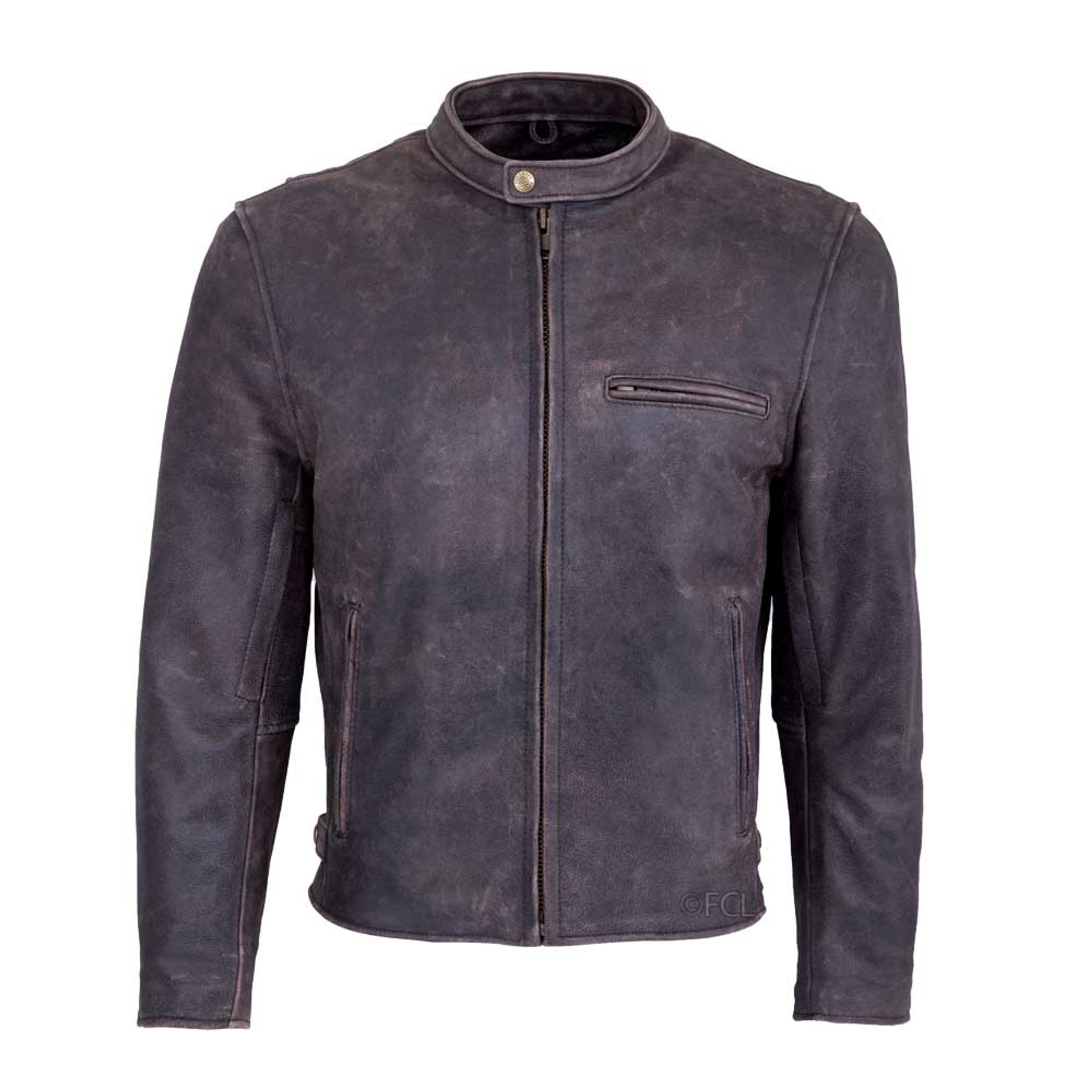 Distressed Leather Motorcycle Jacket - Fox Creek Leather