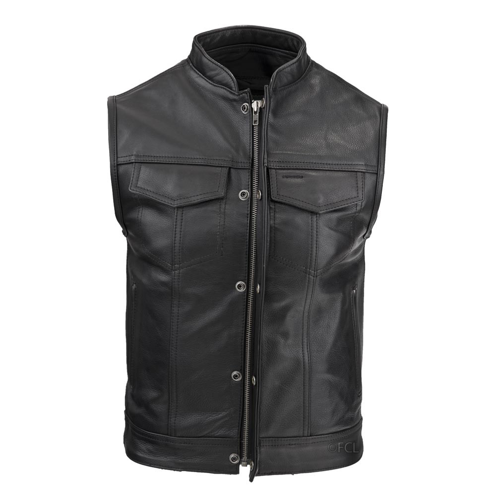 Men's Leather Motorcycle Vests Made in USA Lifetime Guarantee