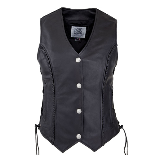 Braided Vest With Zippered Pockets - Fox Creek Leather