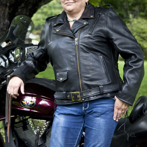 Plus Size Women's Classic Motorcycle Jacket I