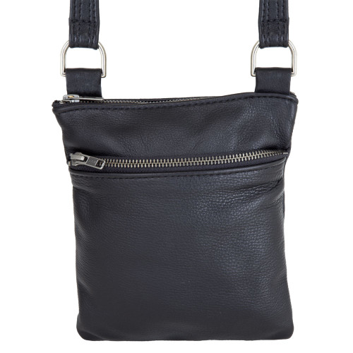 Leather Zip Top Crossbody Bag