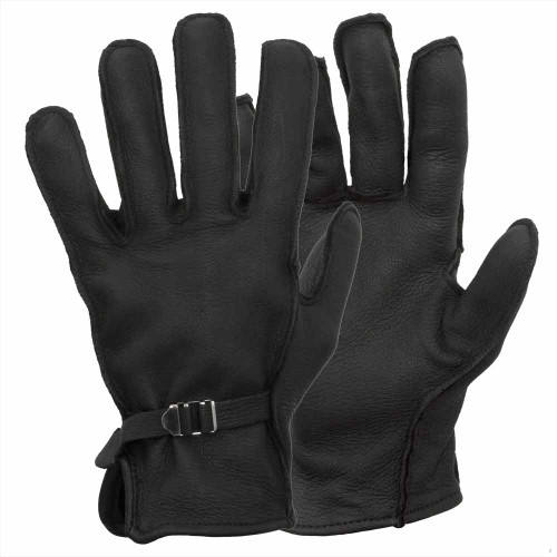 Buy MEN`S FULL GRAIN BLACK DEERSKIN LEATHER GLOVES LINED 40 GRAM