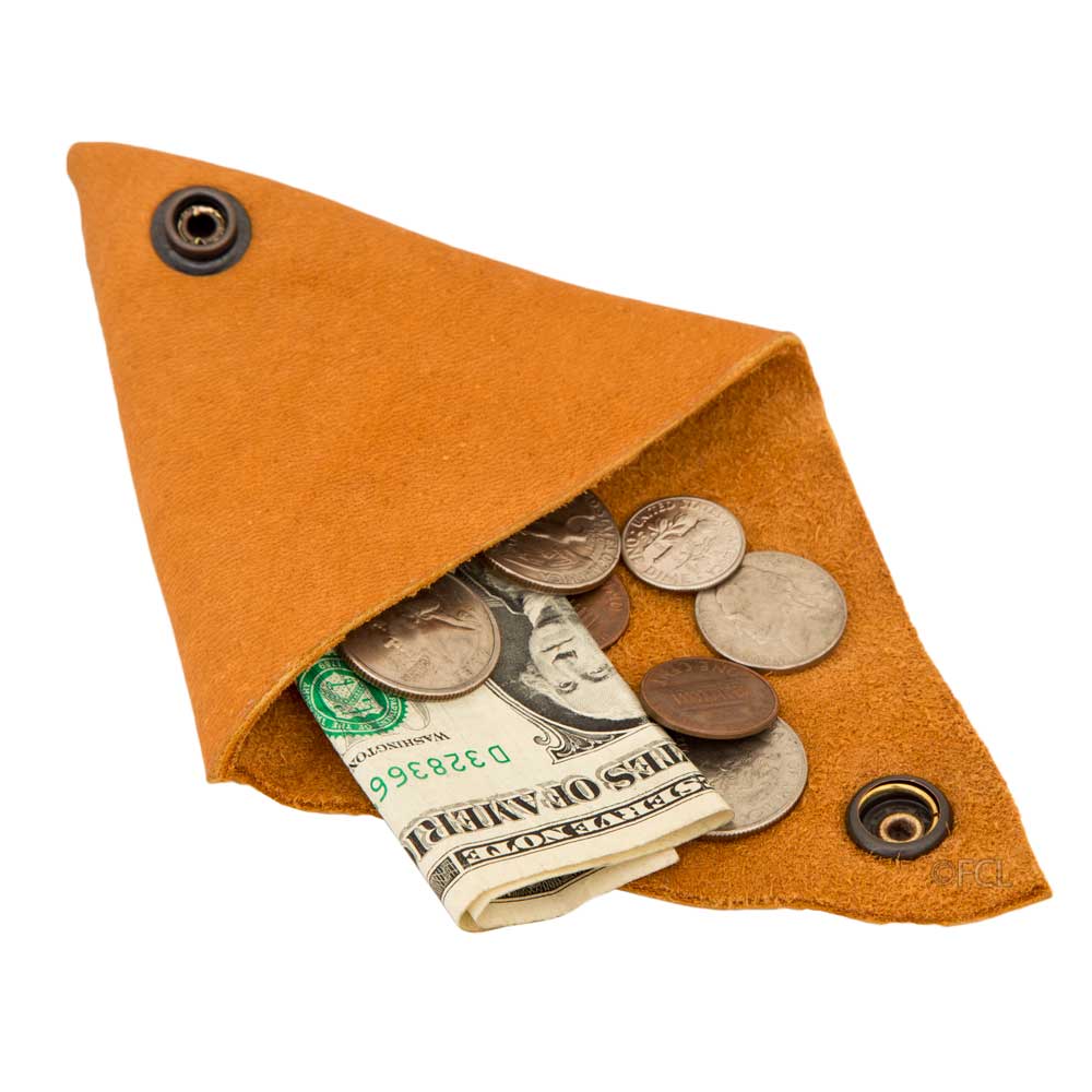 Leather Triangle Coin Pouch - Fox Creek Leather