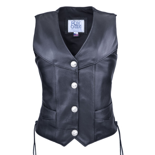 Women's Fox Creek Leather Motorcycle Vests