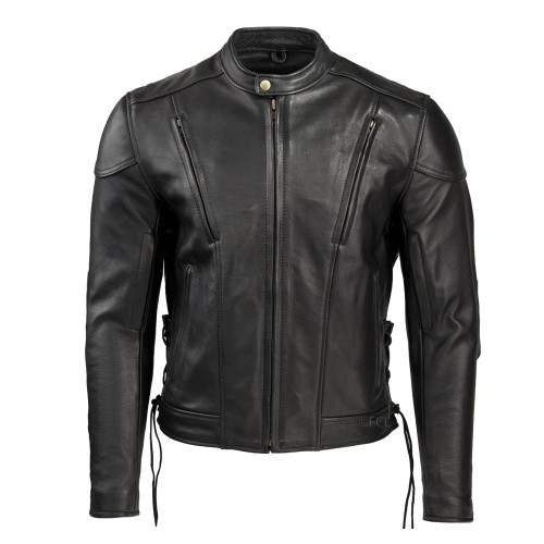 Buy Mens Black Motorcycle Leather Jacket with Armor