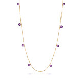 Yellow gold necklace with dark amethyst