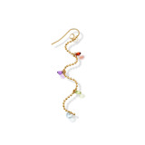 Yellow gold earrings with coloured gemstones