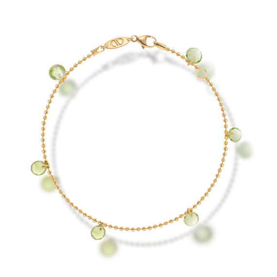 Yellow gold bracelet with peridot