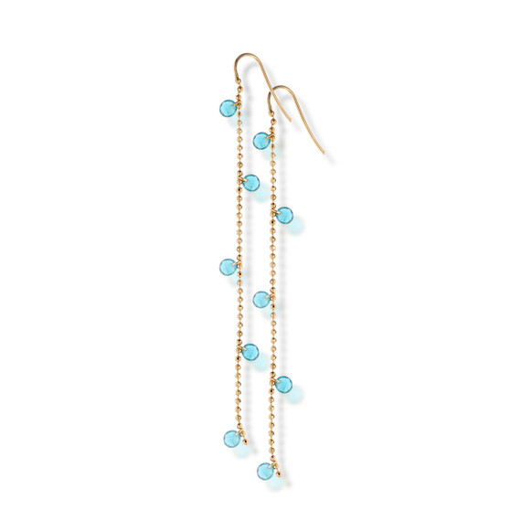 Yellow gold earrings with sky topaz