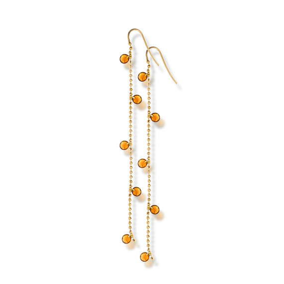 Yellow gold earrings with maderia citrine