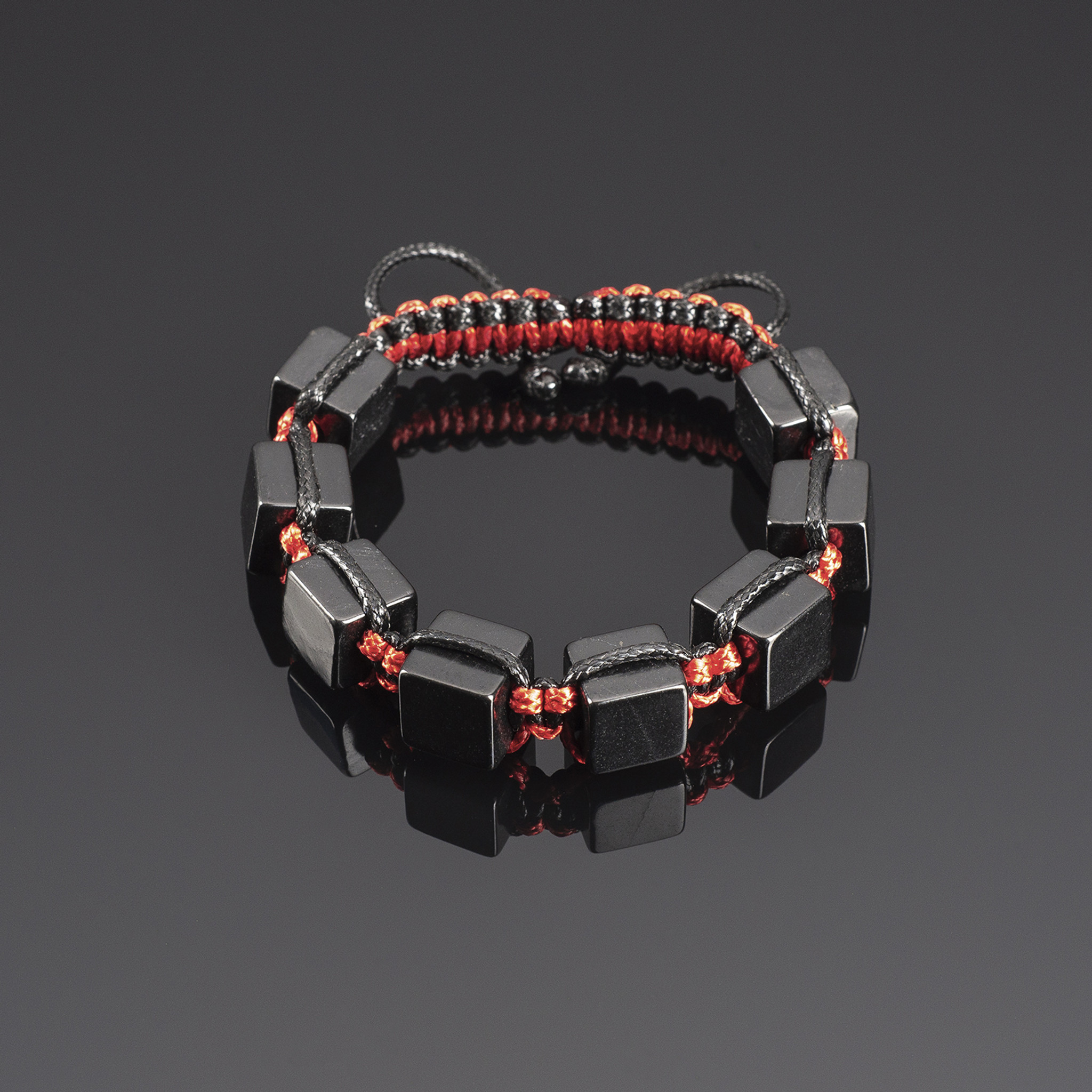 Shambala stone bead bracelet - brick-colour and ornaments | Jewelry Eshop