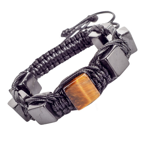 Shungite Bracelet Triple Braided Tiger Eye