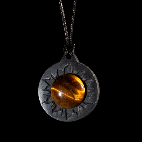 Shungite Pendant Sun Tiger Eye
