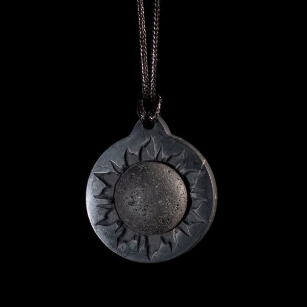 Shungite Pendant Sun Lava