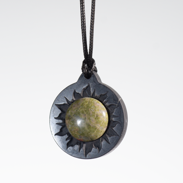 Shungite Pendant Sun Unakite