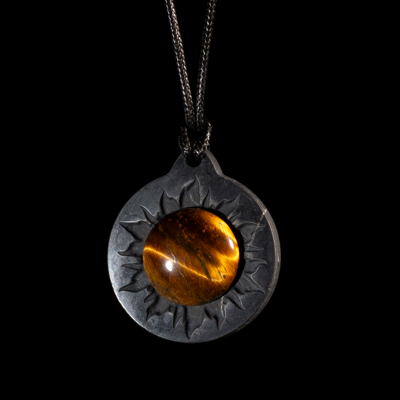 Shungite Pendant Sun Tiger Eye