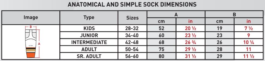 Hockey Gear Size Chart