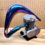 Zeda ZDX65 Performance Exhaust Pipe Stainless Steel Muffler (MZ65 Replica) For 2 Stroke Motorized Bicycle Engines