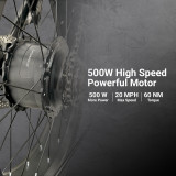 Zeda Beartooth All-Terrain Electric Bike - 500 Watt 48 Volt eBike - 20 Inch Fat Tires 