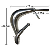 ZTMoto Phantom ZDX65 Exhaust Pipe Stainless Steel Muffler (MZ65 Replica) for Phantom 85 2 Stroke Motorized Bicycle Engines