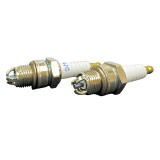 Front end of High Performance 3 Prong Spark Plug for 2 Stroke Motorized Bicycle Engines