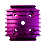 purple anodized super cooling head top view mountain holes