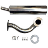 ZTMoto Phantom 85 Wraith Bicycle Engine Muffler - 2 Piece Stainless Steel Exhaust Pipe