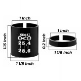 Threadless Stem Shim Adapter 1” to 1-1/8” - Bicycle Fork Steerer Tube Reducer dimensions