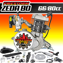 Silver Slant Complete 66cc/80cc Bicycle Engine Kit - 2 Stroke Motorized Bike  Engine Kit 