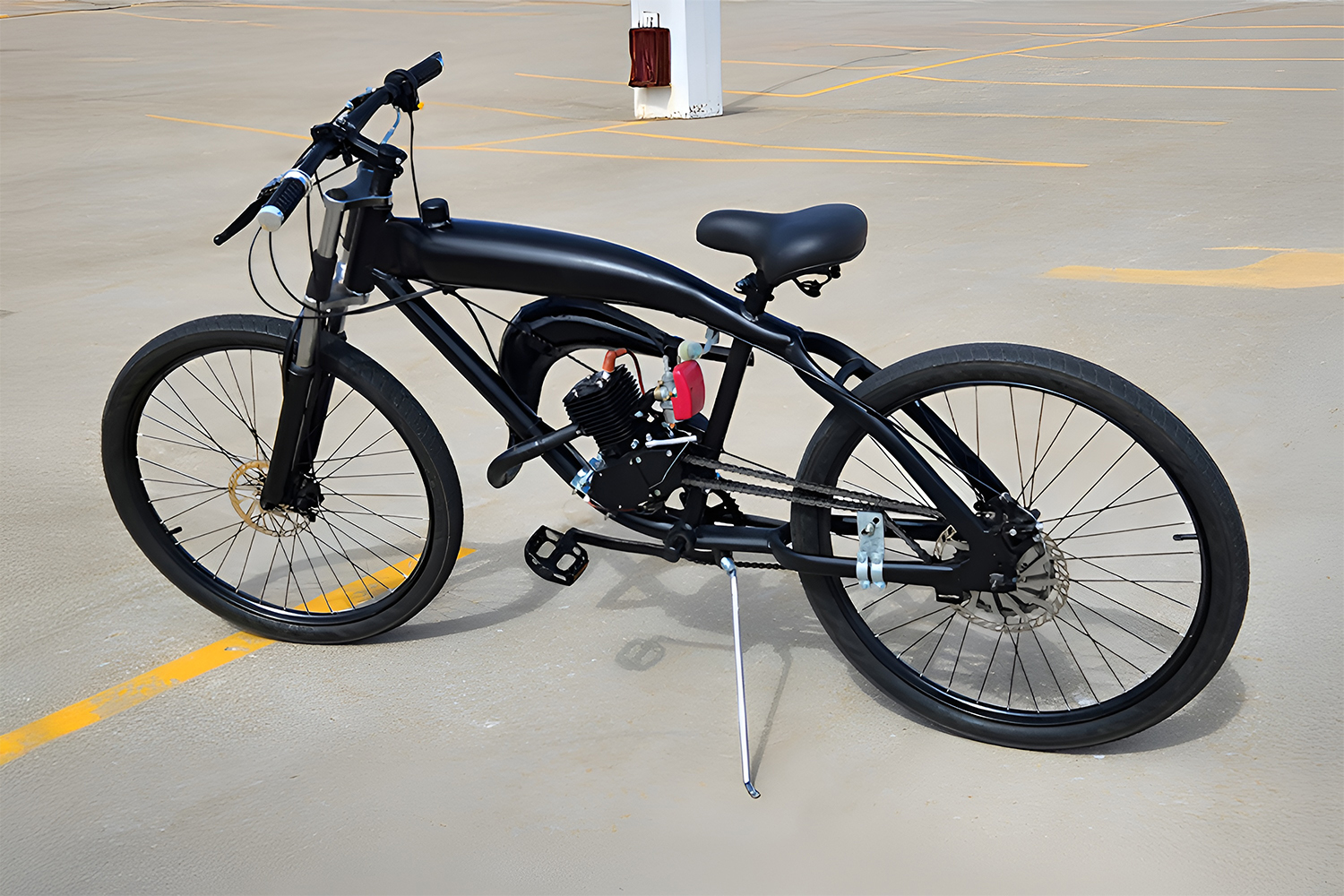 Motorized bike with upgraded disc brake system