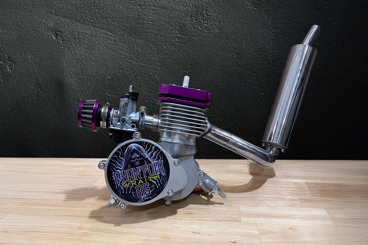 Phantom 85 Wraith engine built on workbench