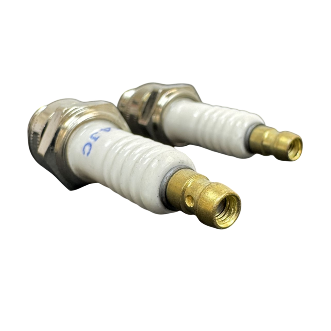 Back end of High Performance 3 Prong Spark Plug for 2 Stroke Motorized Bicycle Engines
