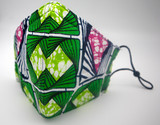 Handmade African Green Twist Masks. 
Handmade  African Green Twist Mask.

Product Materials: Cotton, Polyester and Spandex  

This mask is for all occasions. 
-Protects against Germs, Bacteria, And Dust
-Odor Resistant
-Super comfortable around the ears
-Adjustable ear elastic loops
-Cooling in warm weather